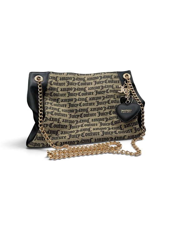 Juicy Couture Handbags - Juicy Couture Black and Tan Script Logo Chain Crossbody